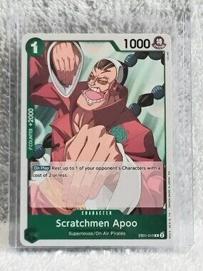 5/$20 Mint Rare One Piece Scrathmen Apoo Character Card EB01-015 by Bandai!!
